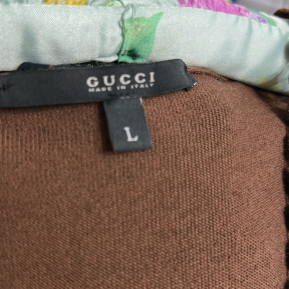 authentic GUCCI knit sleeveless tank top sweater v neck brown size Large - Picture 3 of 9